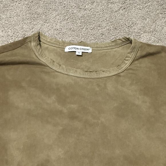 Cotton Citizen Classic T-Shirt Men M Crewneck Long Sleeve Supima Green NWT - Picture 3 of 11